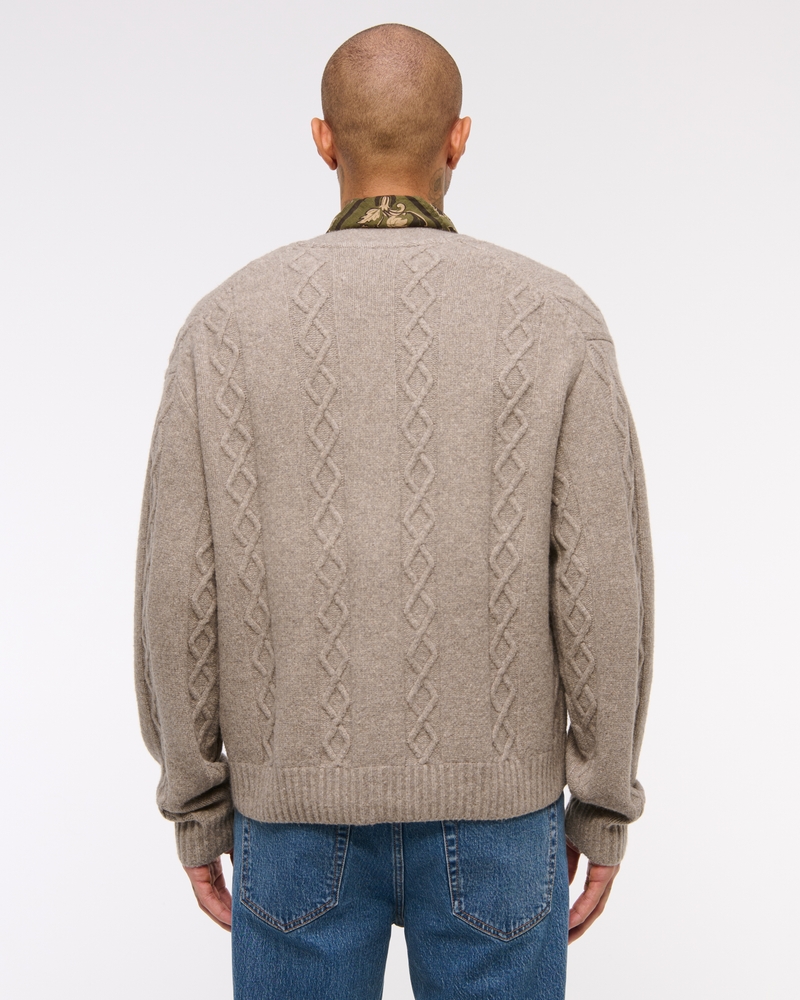 Cropped Cable Cardigan