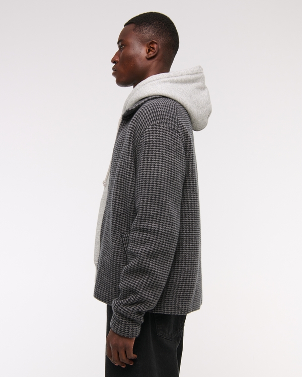 Cropped Sweater Shirt Jacket