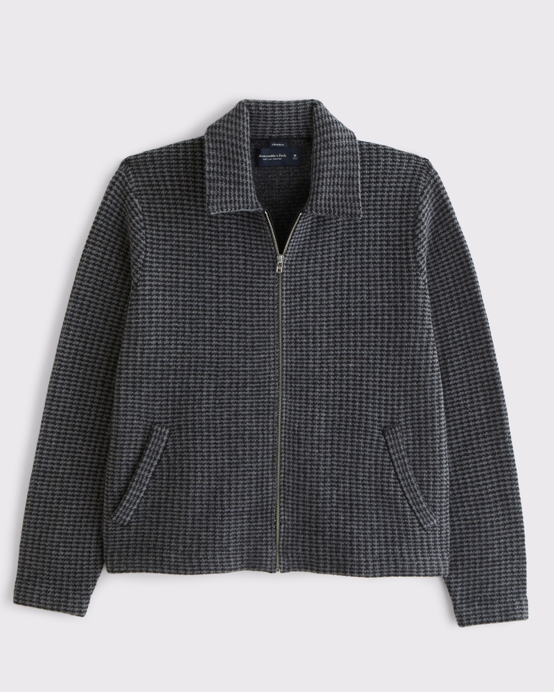 ★Abercrombie & Fitch★ クロップドセーターシャツジャケット メンズ クロップド ニットシャツジャケット | メンズ セール