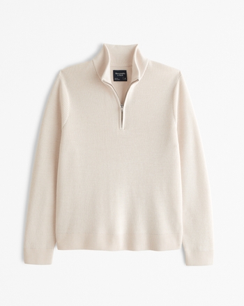 Quarter zip merino wool sweater hotsell