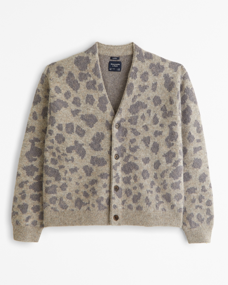 Mens leopard cardigan best sale