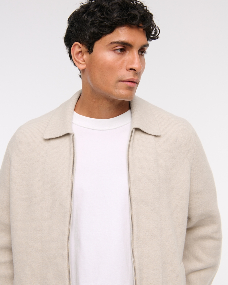 Cropped Sweater Shirt Jacket