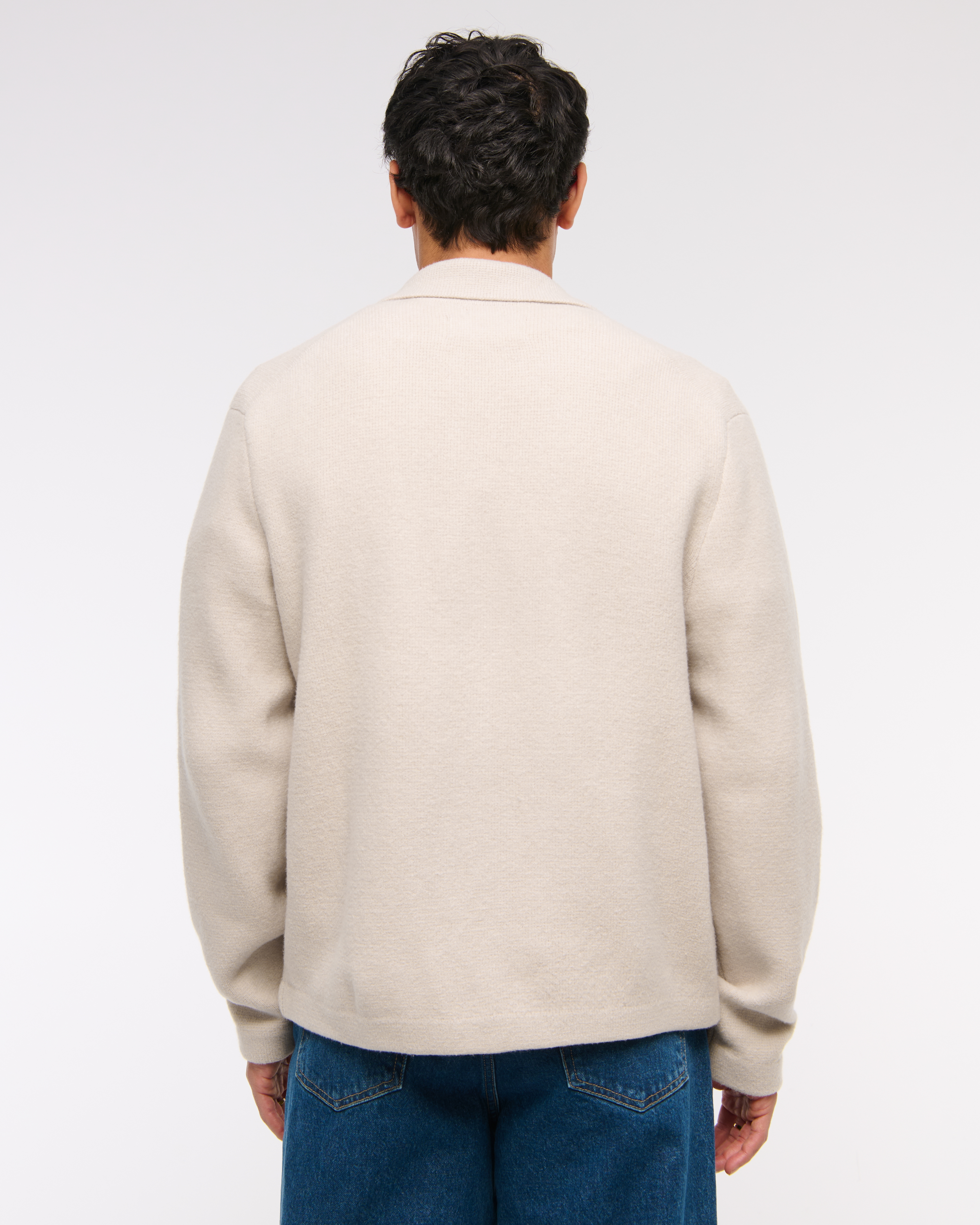 ★Abercrombie & Fitch★ クロップドセーターシャツジャケット メンズ クロップド ニットシャツジャケット | メンズ セール