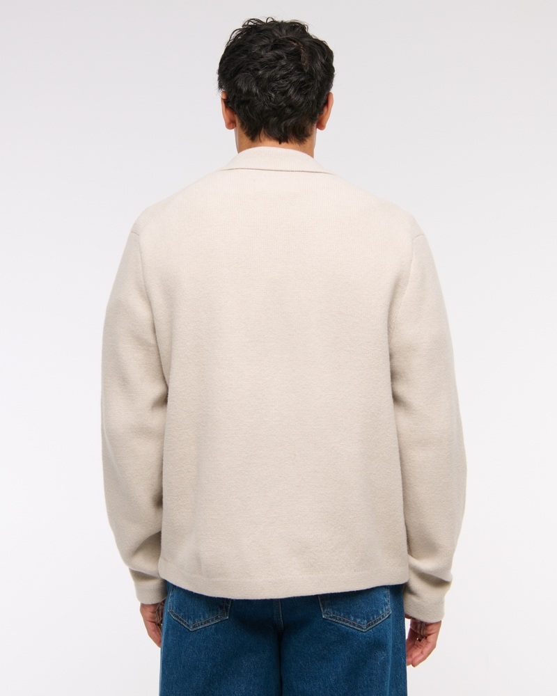 Cropped Sweater Shirt Jacket