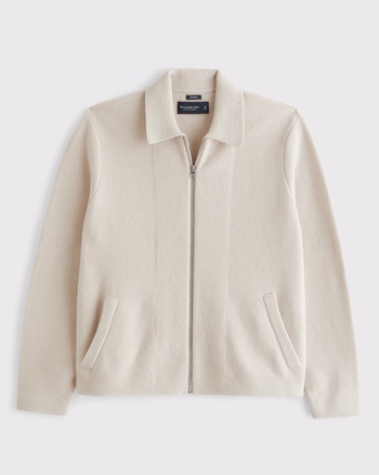 ★Abercrombie & Fitch★ クロップドセーターシャツジャケット メンズ クロップド ニットシャツジャケット | メンズ セール