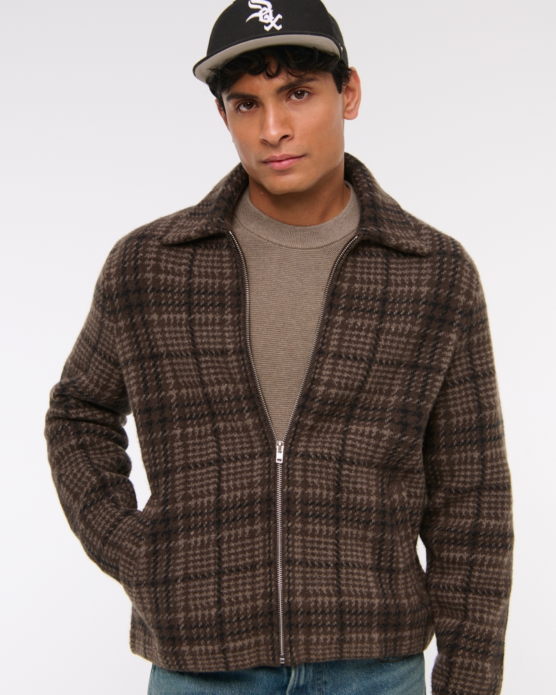 Cropped Sweater Shirt Jacket