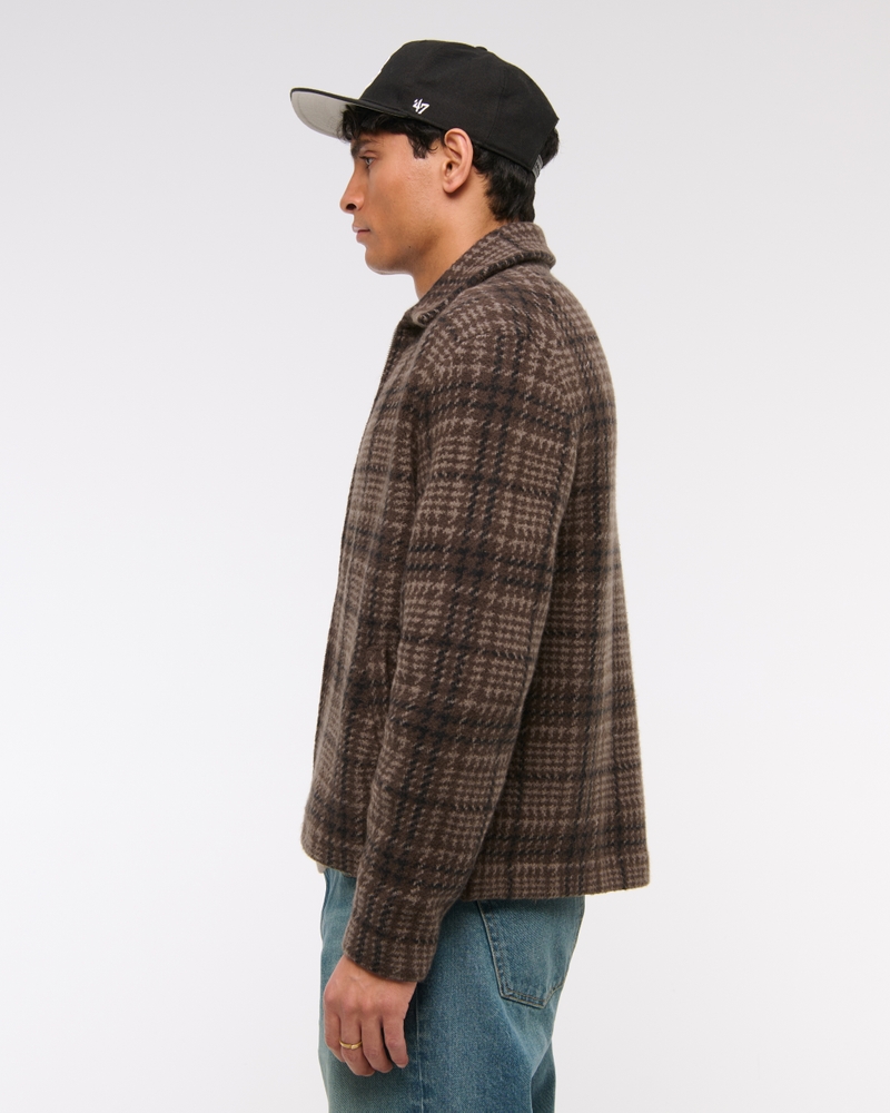 Cropped Sweater Shirt Jacket