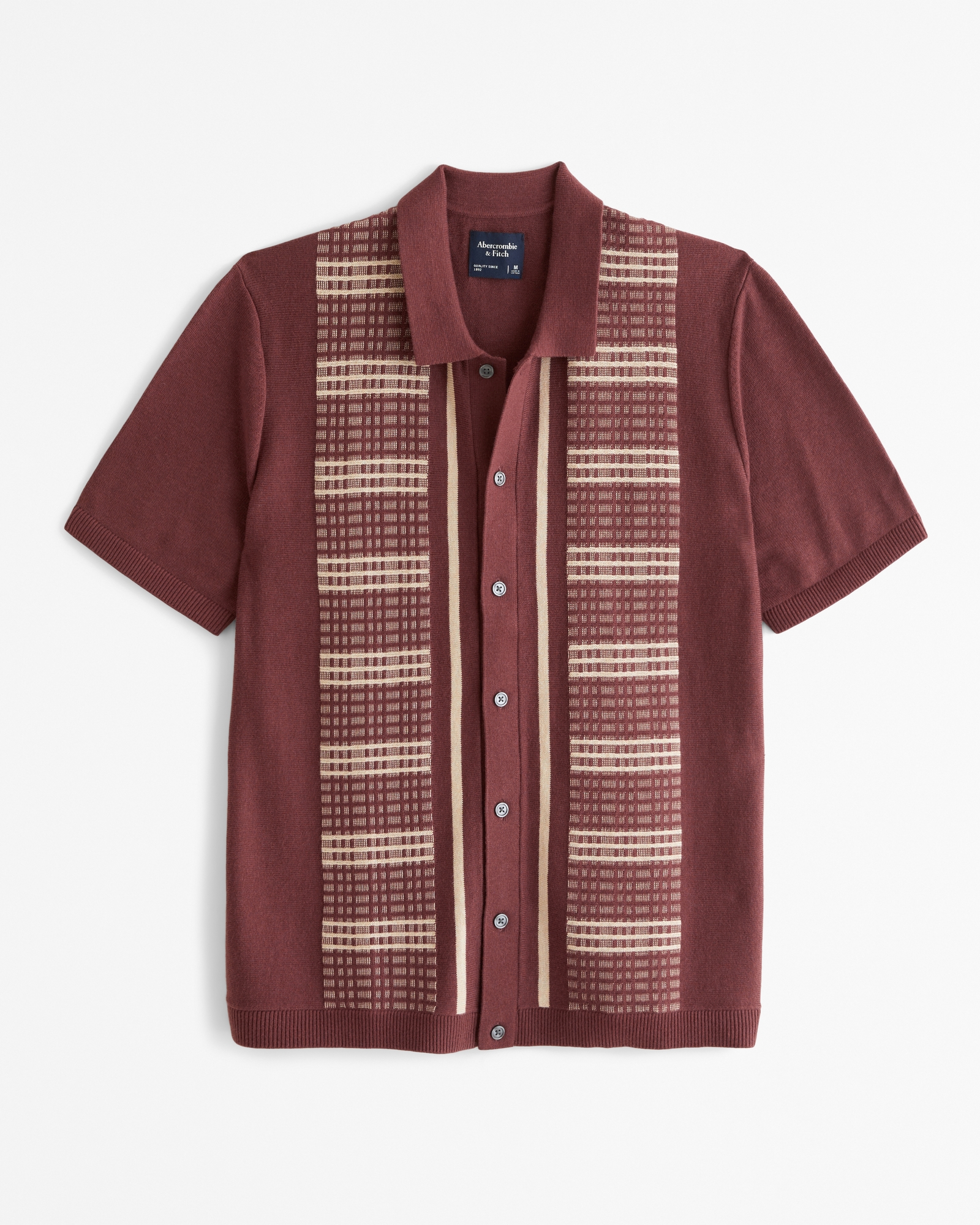 Retro Striped Button-Through Sweater Polo