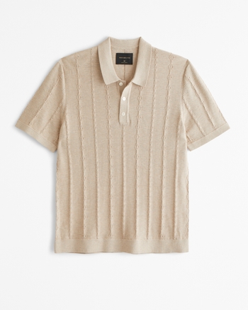 ★★ ★★ Lip Button Polo Sweater T22F1KTO074WT Men's Pima Cotton Stitch 3-Button Sweater Polo | Men's