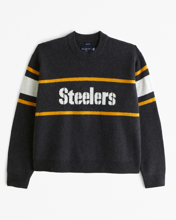 Pittsburgh Steelers Crew Sweater, Black Pattern