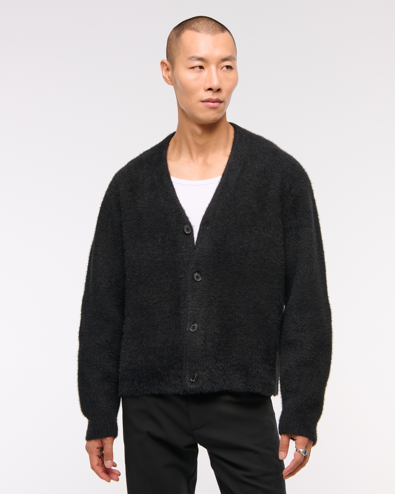 Abercrombie & Fitch Fuzzy Cropped Cardigan | Arden Fair