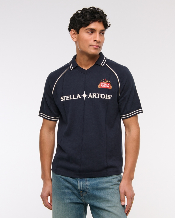 Stella Artois Soccer Jersey-Inspired Sweater, Deep Navy view 1