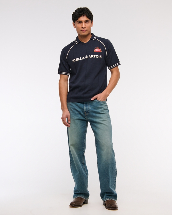 Stella Artois Soccer Jersey-Inspired Sweater, Deep Navy view 2