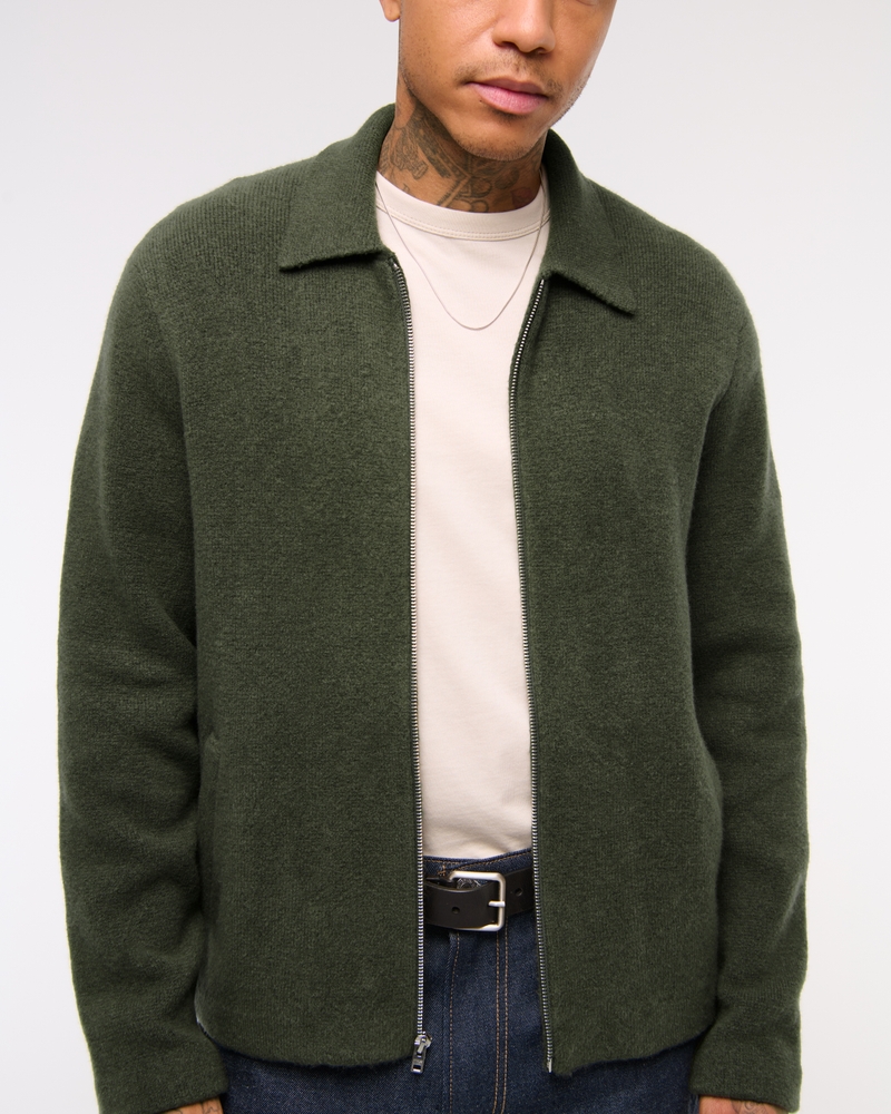 Cropped Sweater Shirt Jacket