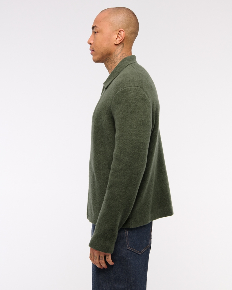 Cropped Sweater Shirt Jacket