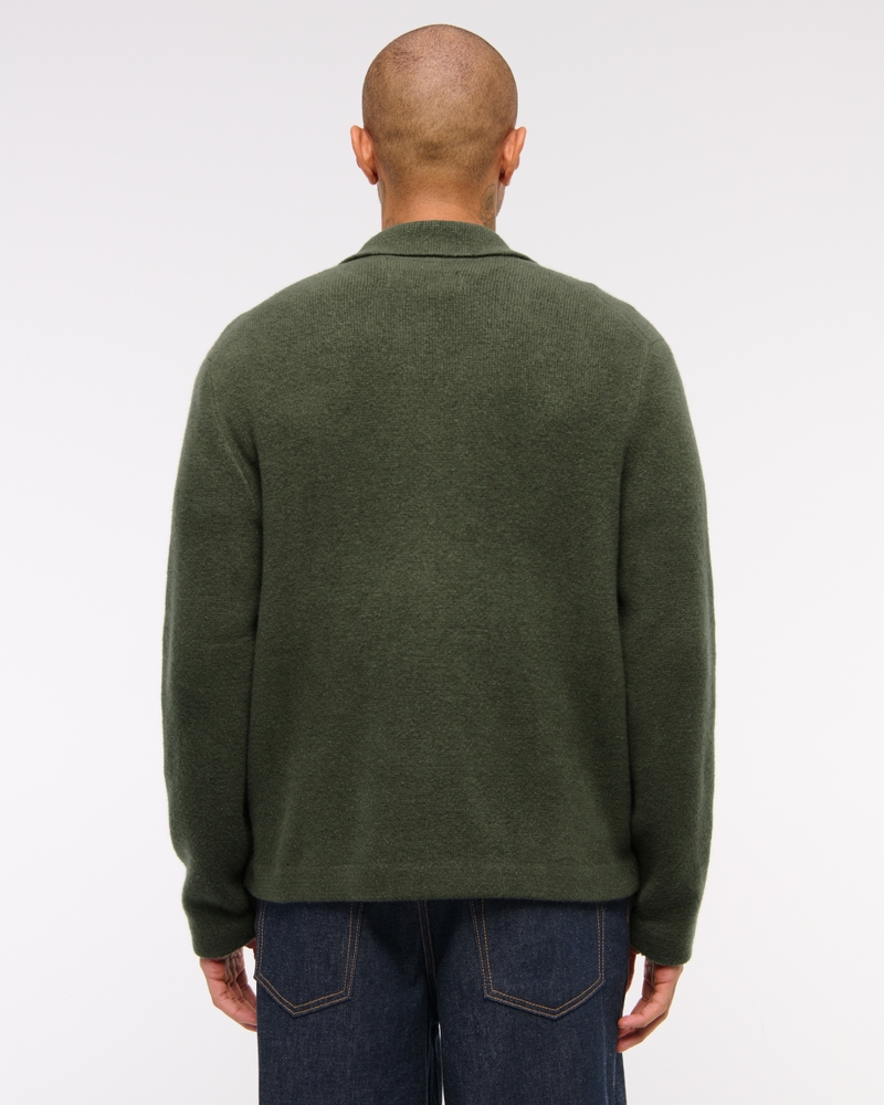 Cropped Sweater Shirt Jacket