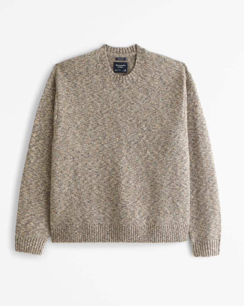 Oversized Marled Crew Sweater