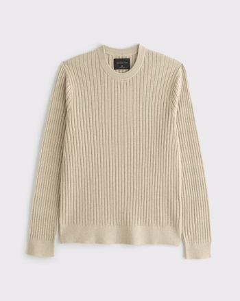 Men's Pima Cotton Rib Stitch Crew Sweater | Men's Clearance
