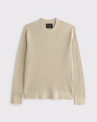 Pima Cotton Rib Stitch Crew Sweater