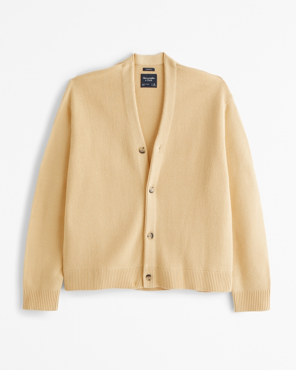 Preppy Cropped Cardigan, Yellow