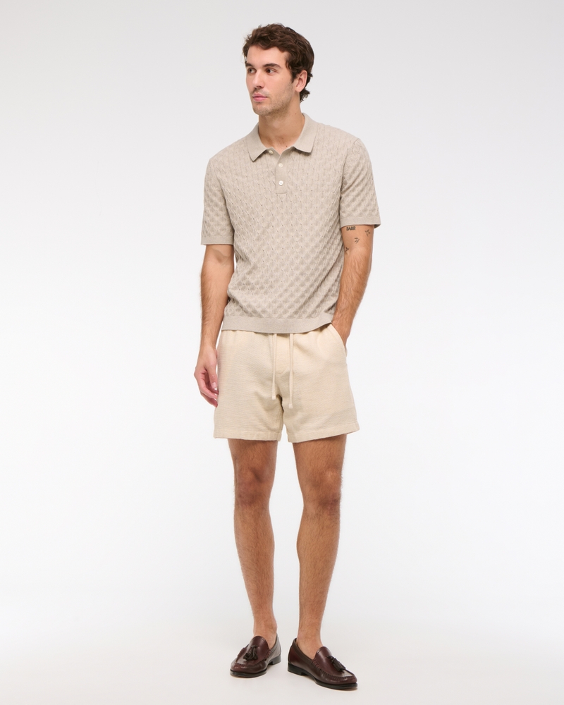 Pointelle 3-Button Sweater Polo