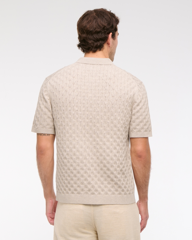 Pointelle 3-Button Sweater Polo