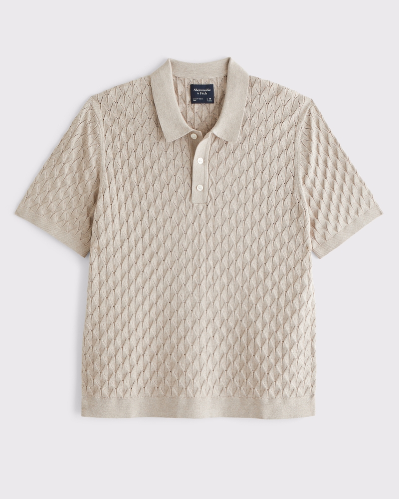 Pointelle 3-Button Sweater Polo