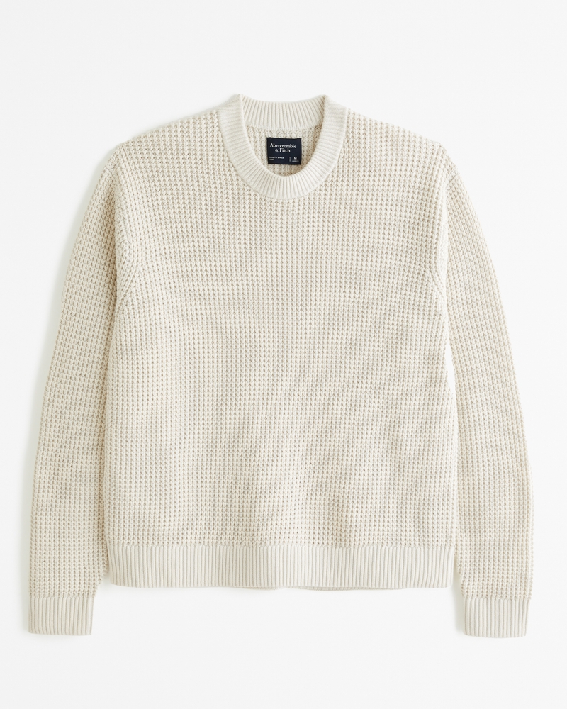 Uniqlo waffle oversized online crew neck