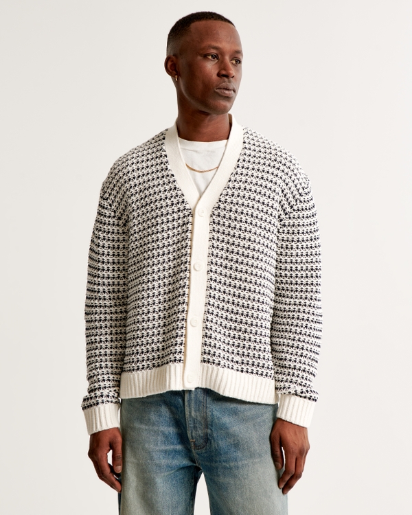 Mens patterned 2024 cardigan sweaters