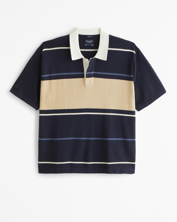 Rugby Sweater Polo, Deep Navy Stripe