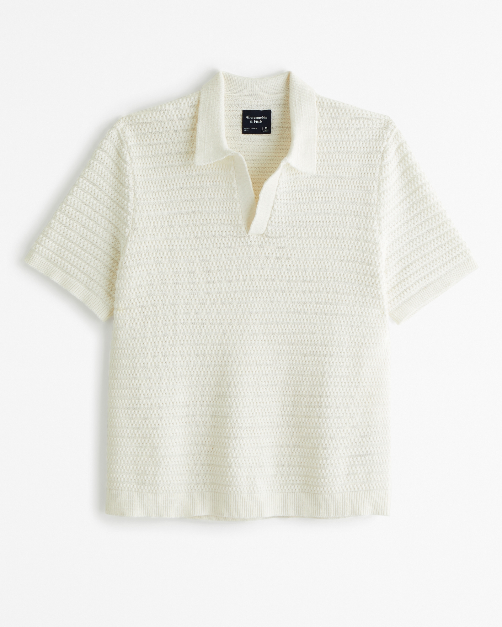 Textured Johnny Collar Sweater Polo