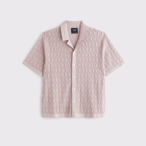 Мужские свитеры Abercrombie & Fitch Geometric Stitch Button-Through Sweater Polo