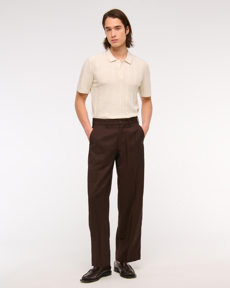 Merino Wool-Blend Stitch 3-Button Sweater Polo