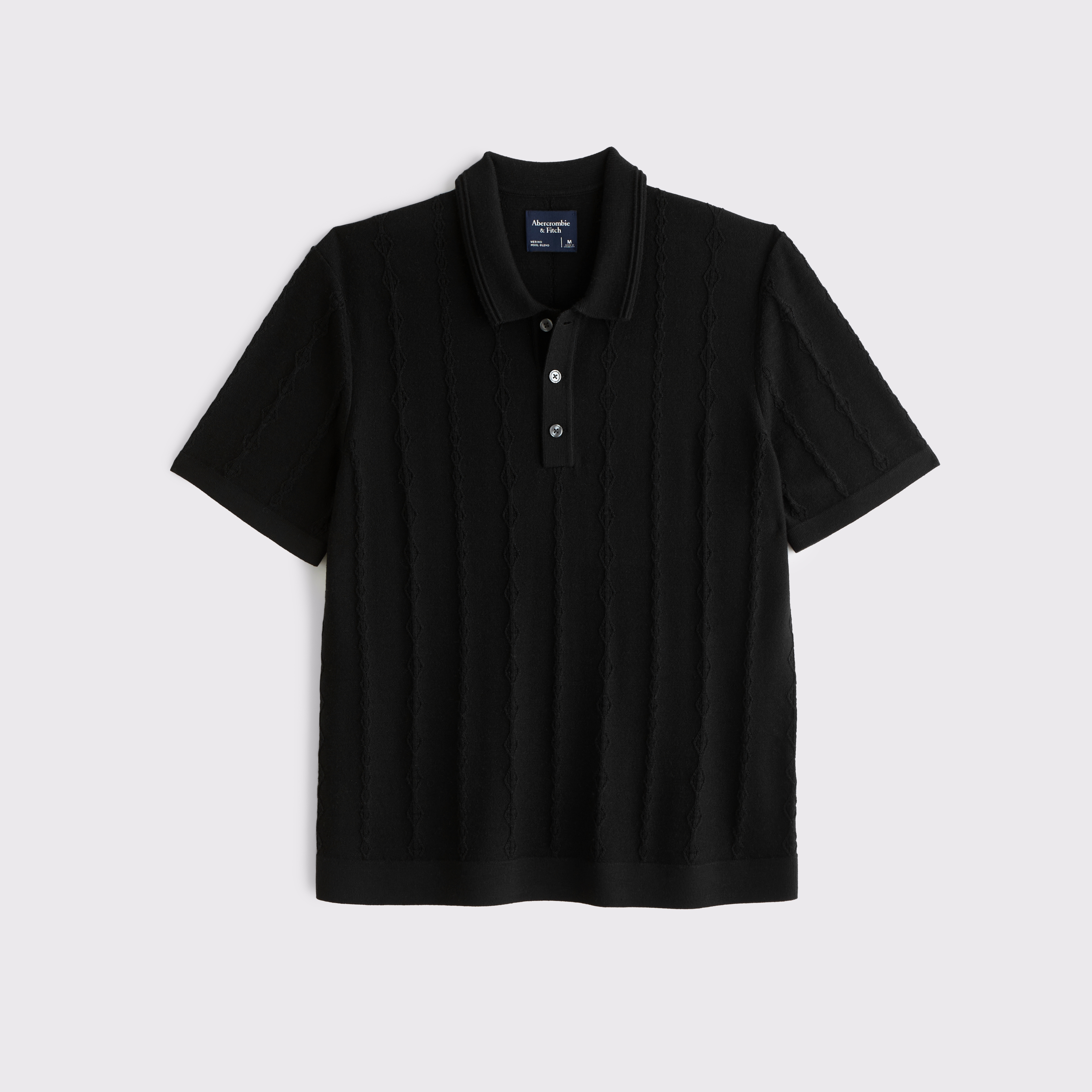 Men's Merino Wool-Blend Stitch 3-Button Sweater Polo | Men's