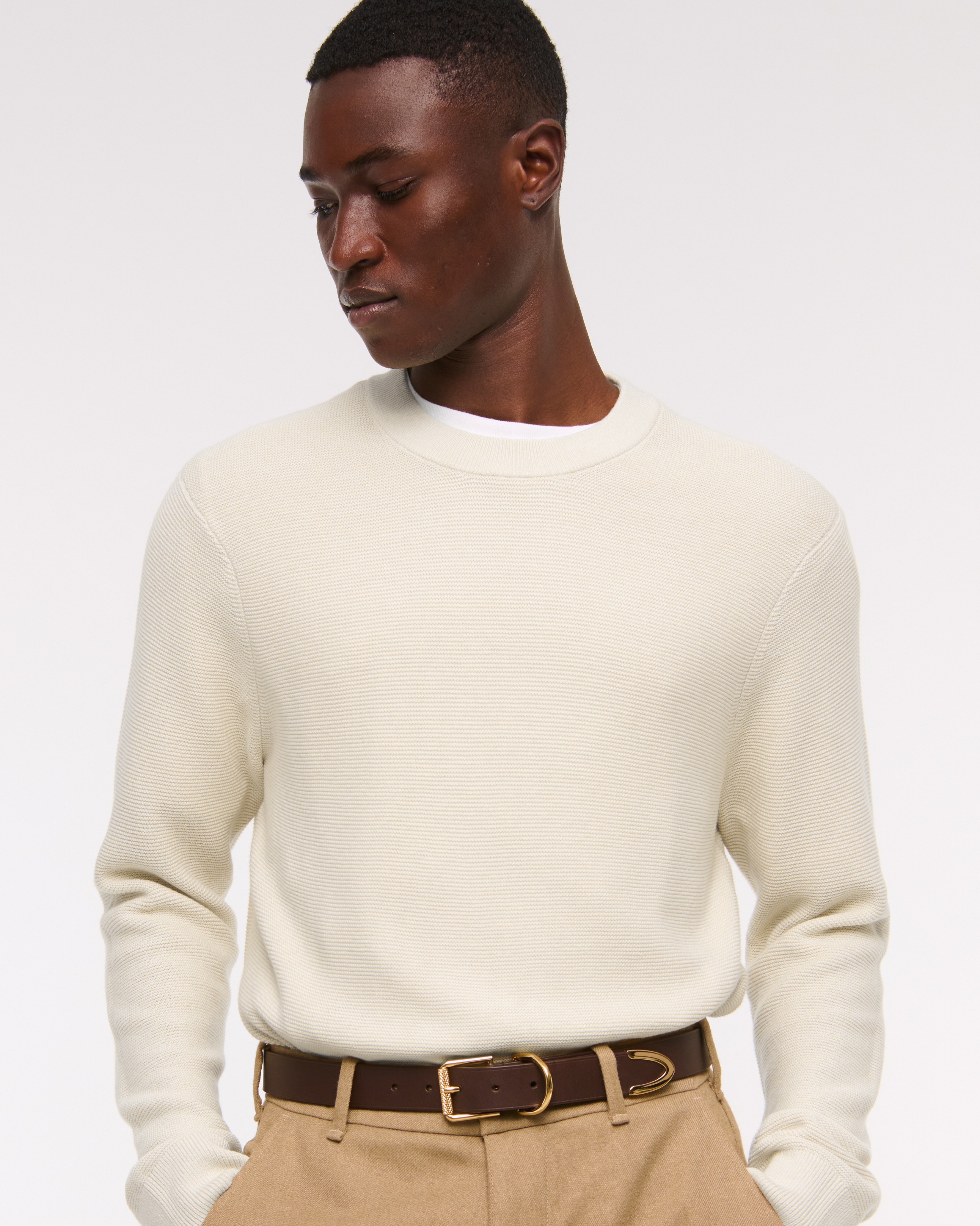 Men's Pima Cotton Open-Hem Crew Sweater | Men's Tops Men's Pima Cotton Open-Hem Crew Sweater | Men's Tops