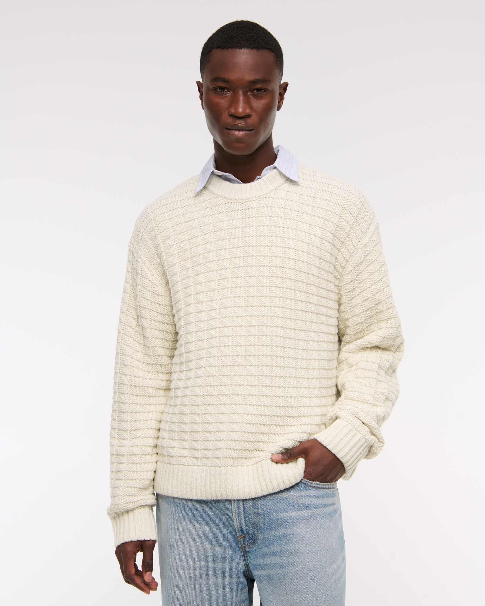 Abercrombie & Fitch Oversized Marled Crew Sweater | MainPlace Mall