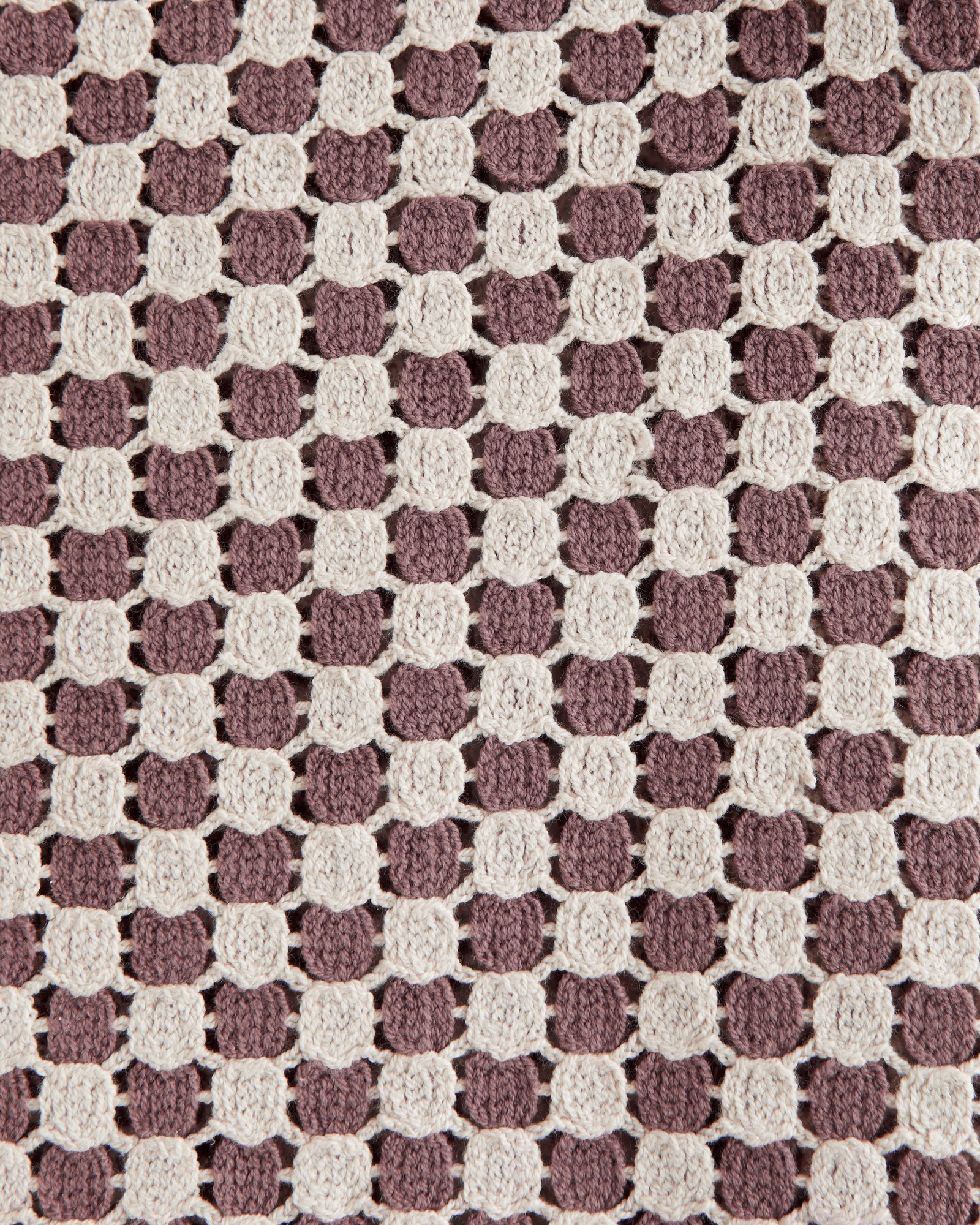 Crochet-Style Border Stripe Button-Through Sweater Polo