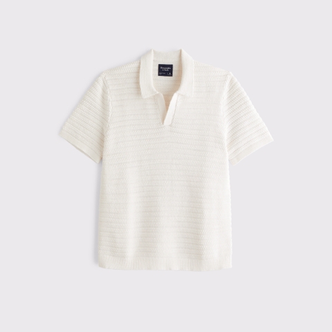 Мужские свитеры Abercrombie & Fitch Textural Striped Johnny Collar Sweater Polo