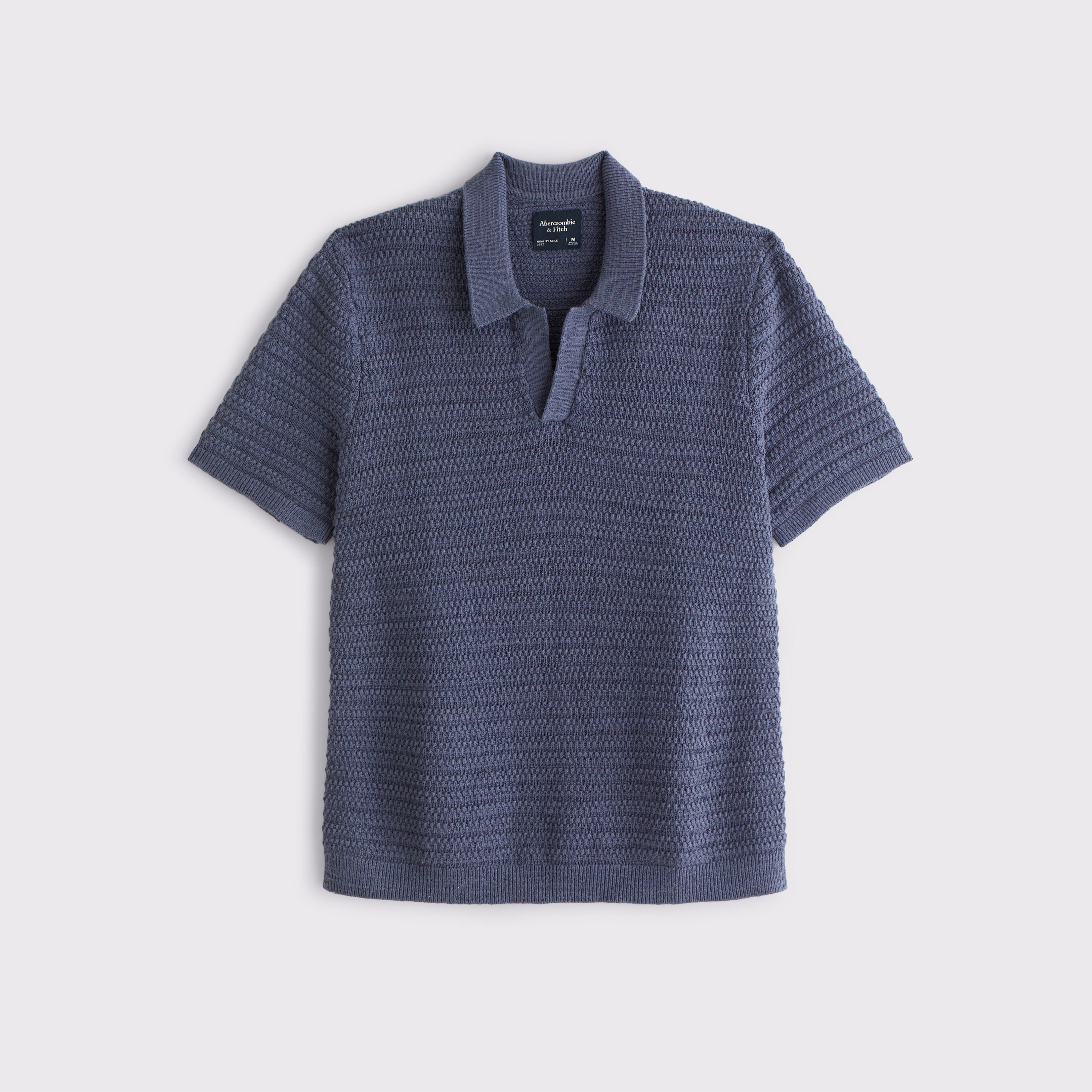 Men's Textural Striped Johnny Collar Sweater Polo | Men's