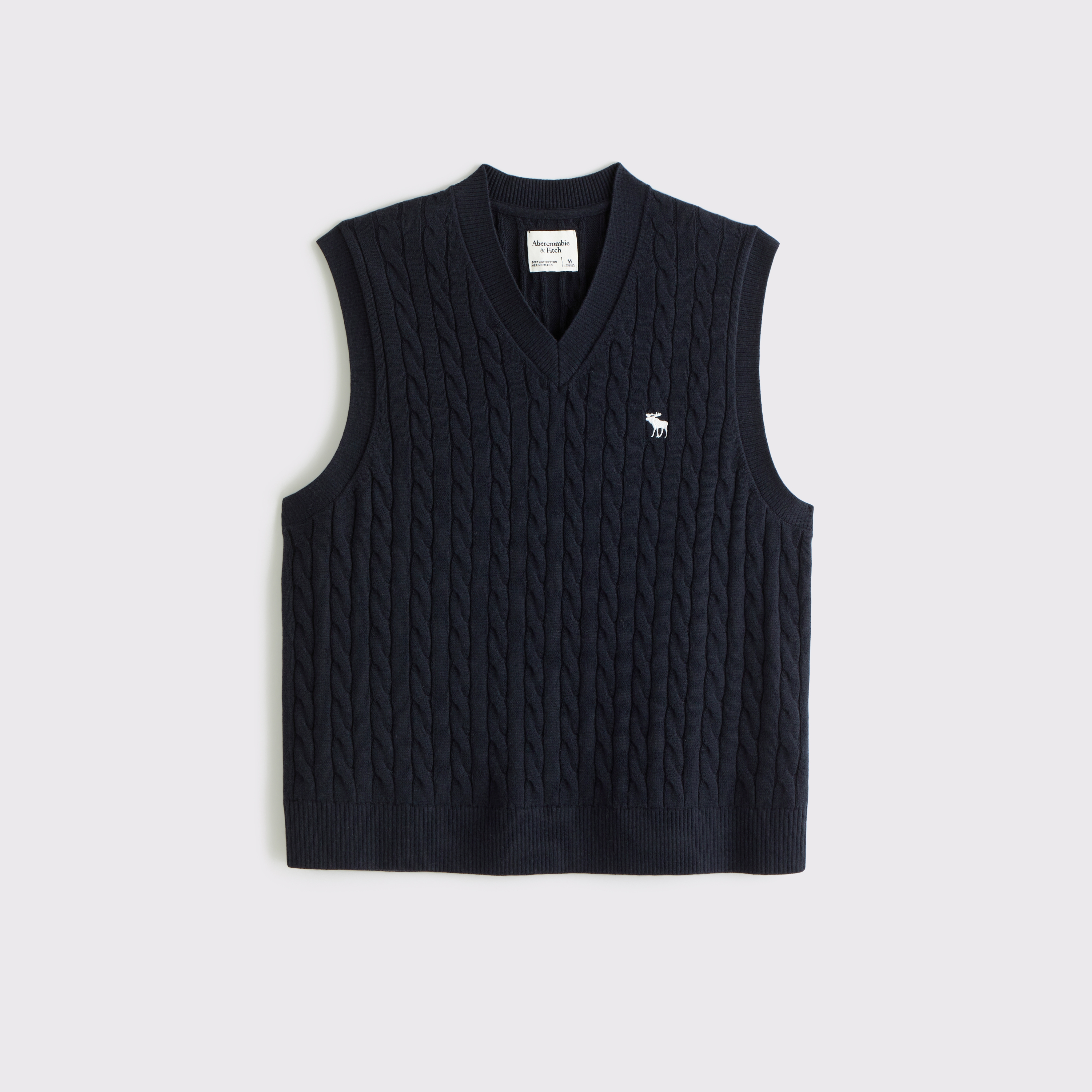 アバクロ/US:XXL/ネイビー/ウールブレンドアイコンケーブルベスト アバクロ/US:XXL/ネイビー/ウールブレンドアイコンケーブルベスト