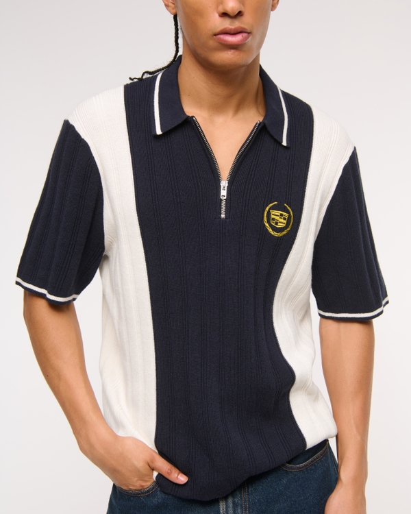 Men's Cadillac Zip Sweater Polo | Men's Clearance | Abercrombie.com