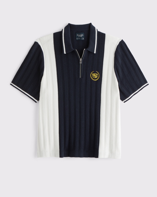Men's Cadillac Zip Sweater Polo | Men's Clearance | Abercrombie.com
