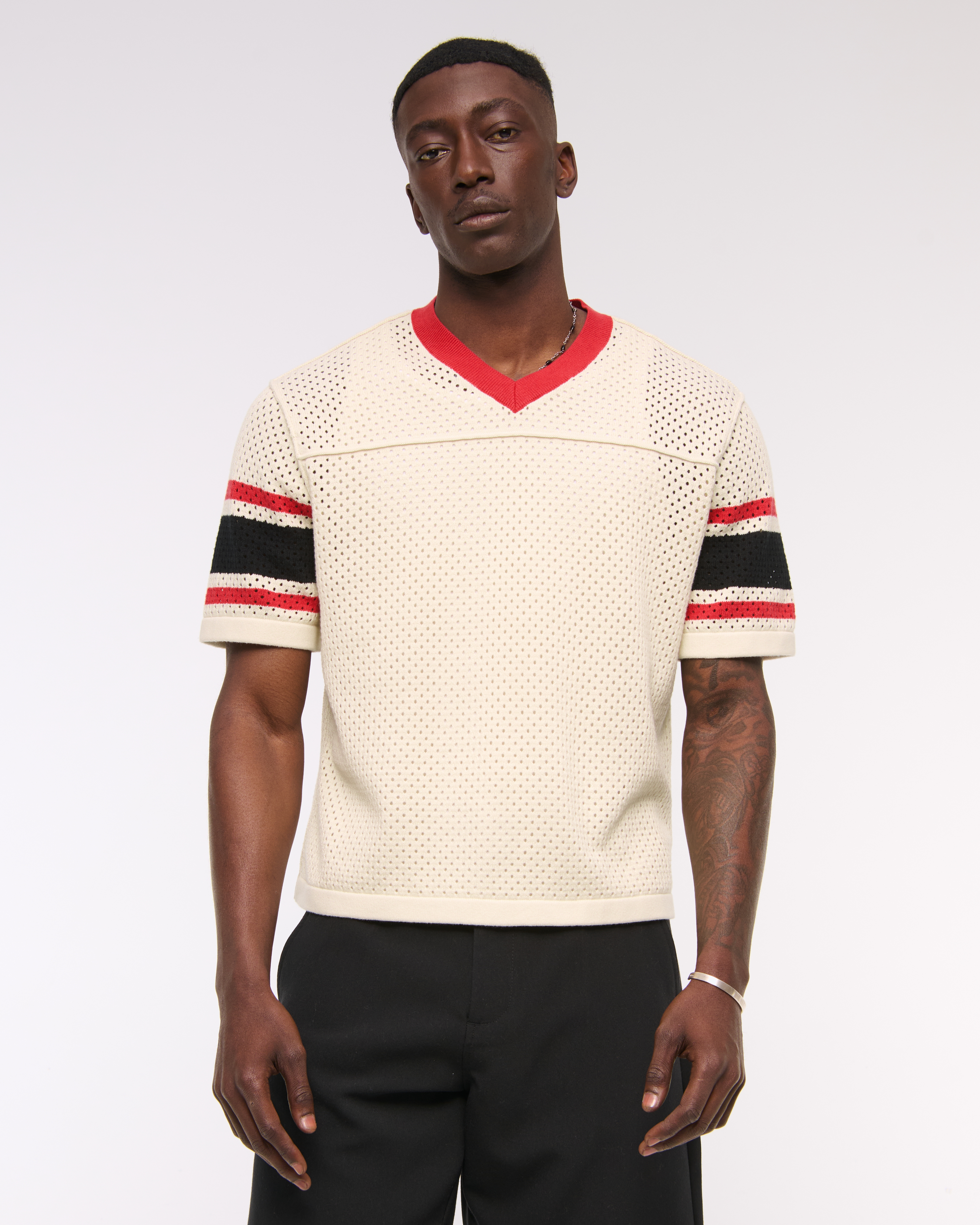 Abercrombie & Fitch Football Jersey-inspired Sweater In Brown