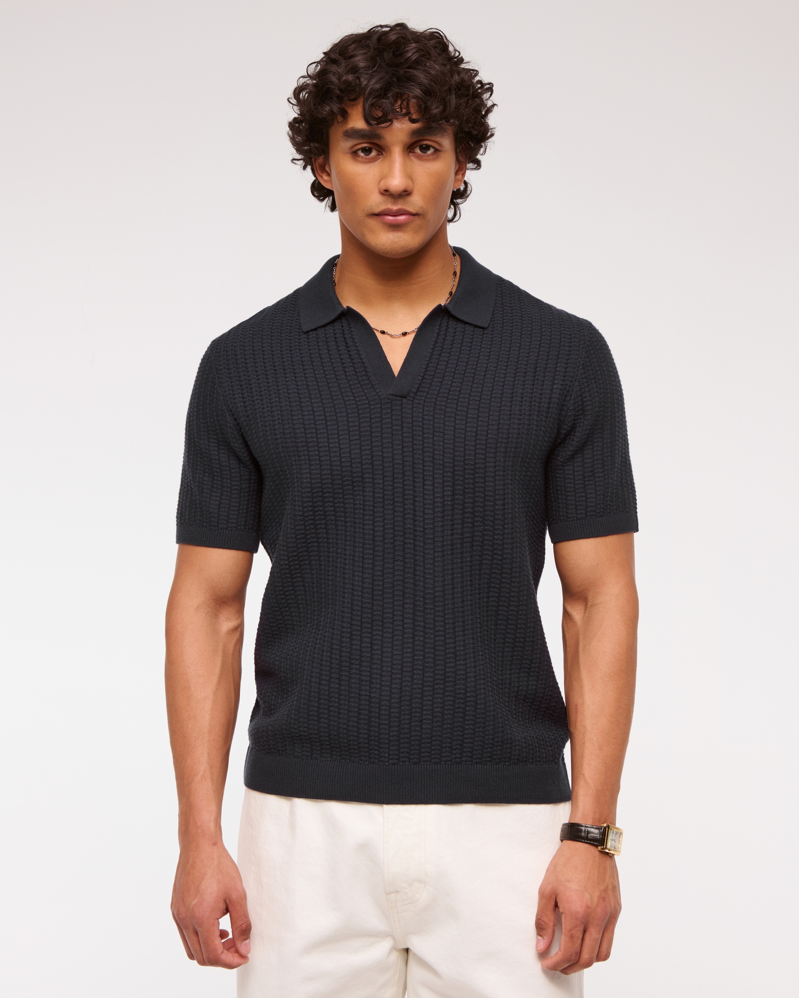 Classic Stitch Johnny Collar Sweater Polo