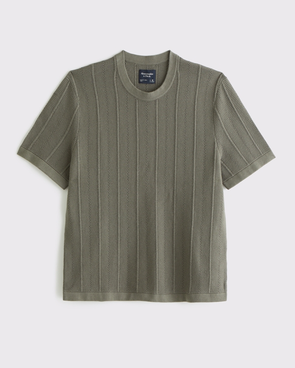 Stitched Sweater Tee, Dark Sage view 2