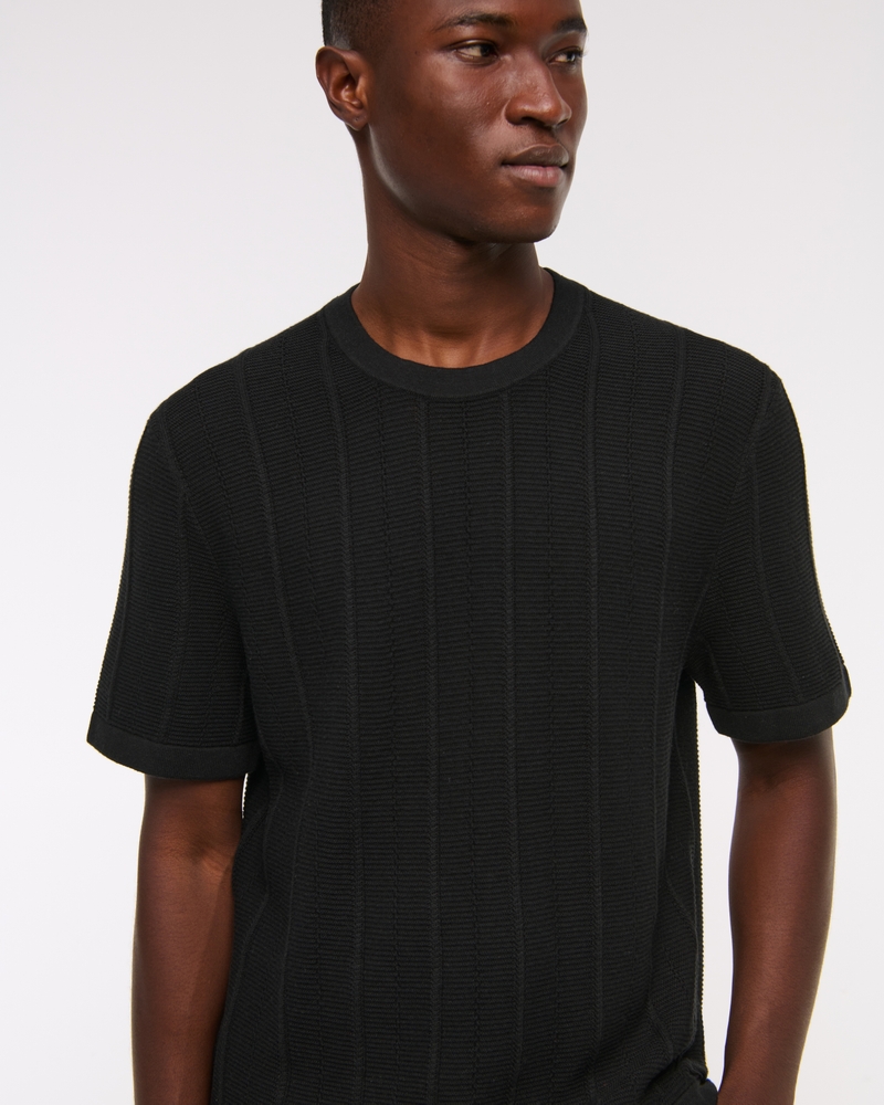 Camiseta tipo suéter con pespuntes