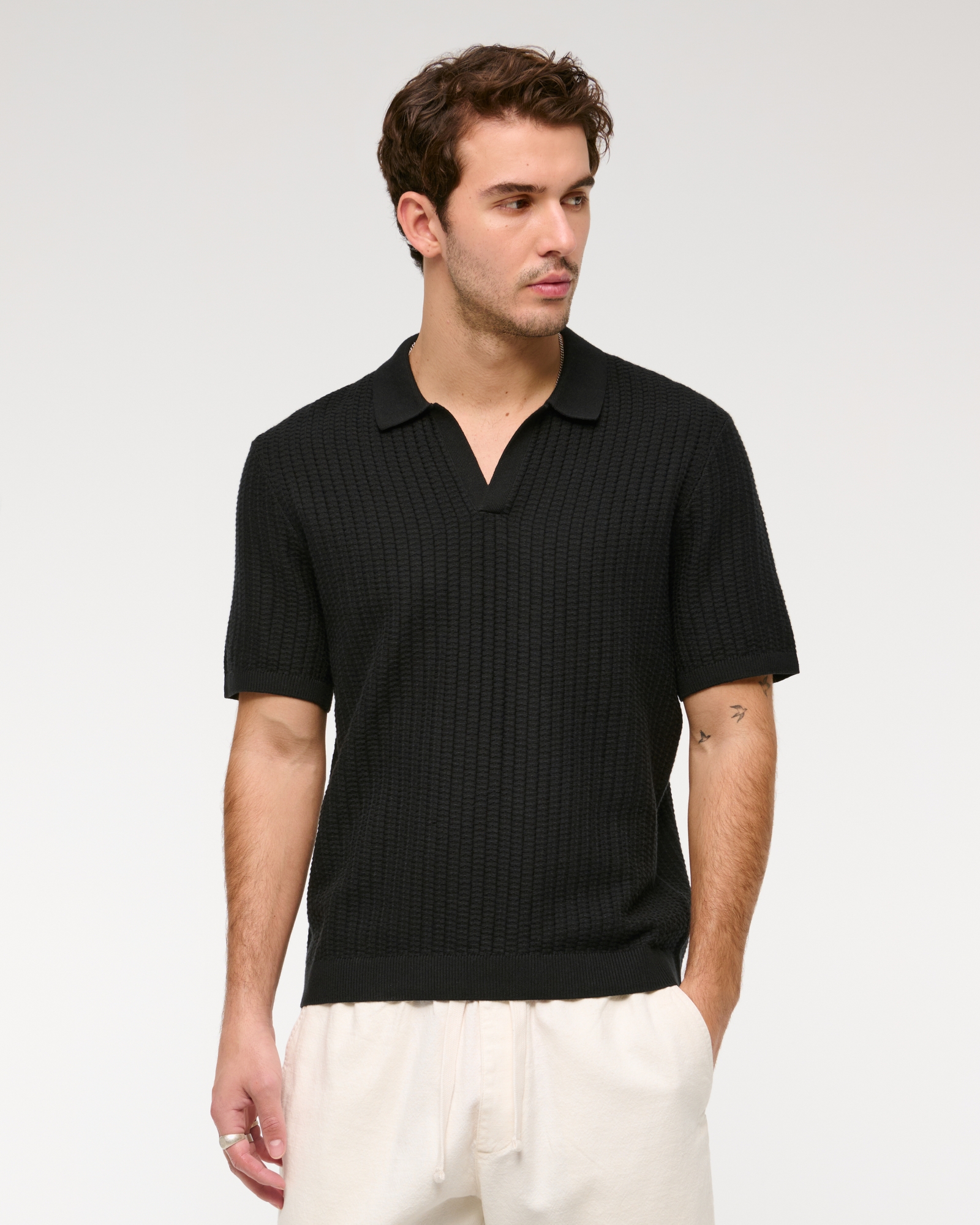 Classic Stitch Johnny Collar Sweater Polo