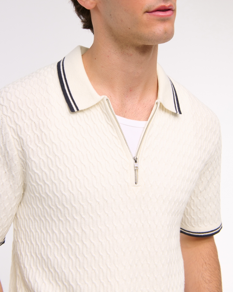 Uomo Polo in maglia con zip a contrasto Uomo Saldi