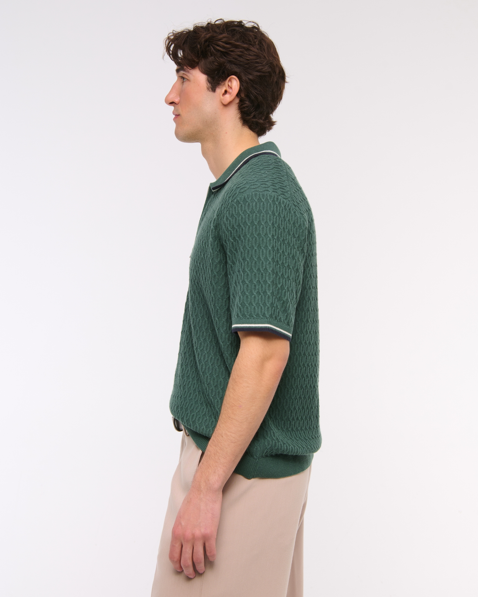 Tipped Zip Sweater Polo