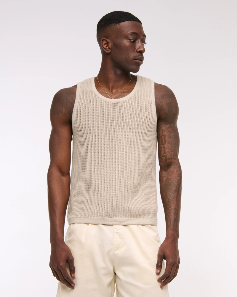 Cropped Classic Stitch Sweater Tank